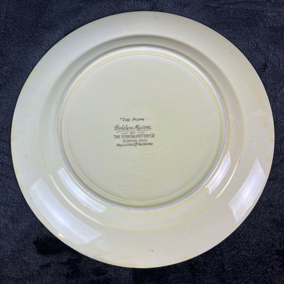 Vintage Sebring Pottery The Poppy Golden Maize Plate‎ Floral Decor Retro - Picture 3 of 7